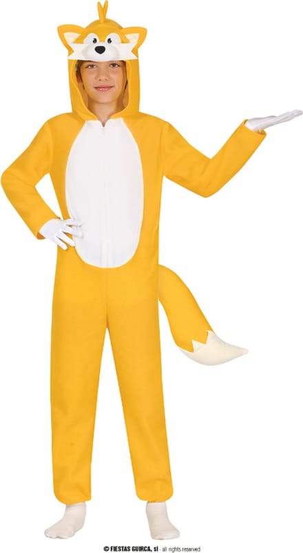 Fiestas Guirca - Gele jumpsuit Vos (3-4 jaar) - Carnavalskleding - Carnaval - carnavalskleding 2027 - Carnaval kostuum