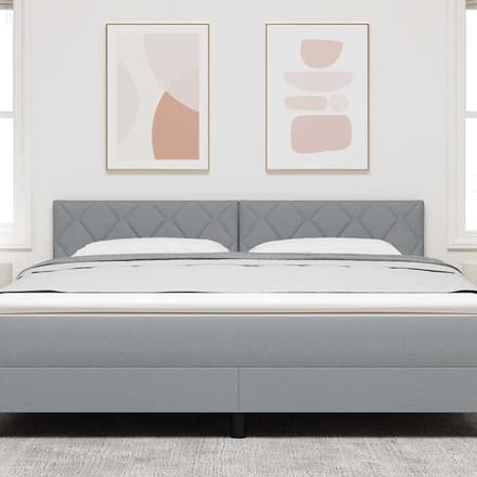 vidaXL - Hoofdbord - Lichtgrijs - 180 - cm - Stof