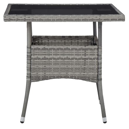 vidaXL - 5-delige - Tuinset - poly - rattan - en - glas - grijs