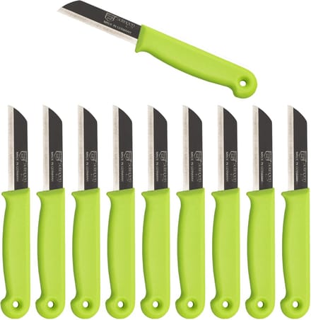 Solingen Schilmesje Duits - Groen - RVS 16 cm. met beschermhoes - 10 stuks
