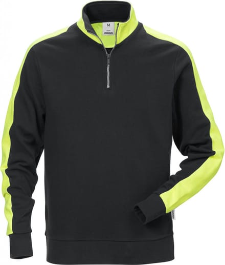 Fristads Sweatshirt Met Korte Rits 7449 Rts - Zwart - S