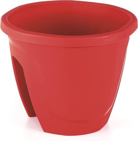 Balkon bloembak Emerald rood 7.5L aanpasbaar 30x30x25 + drainage devil time