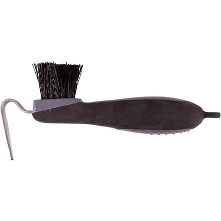 Premiere Hoevenkrabber Met Borstel Soft Grip Zwart/Grijs - One size