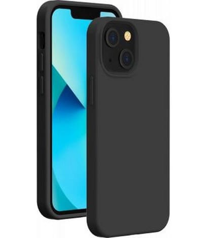 Bigben Connected, Hoesje geschikt voor iPhone 13 Mini - Hardcase Siliconen Soft Touch, Zwart
