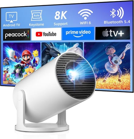 RUX® Draagbare beamer - Beamer - Projector - Mini Beamer - Wit - 10cm x 10cm x 16cm