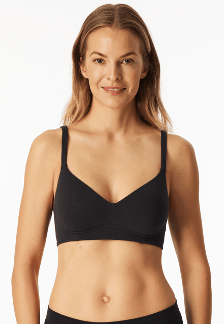 Voorgevormde Beha met cups, zwart - Unique Cotton 75D