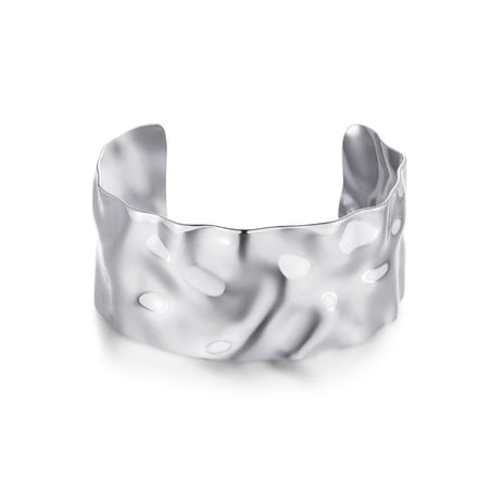 Twice As Nice Armband in zilver, open bangle, 3 cm, golvend 19cm