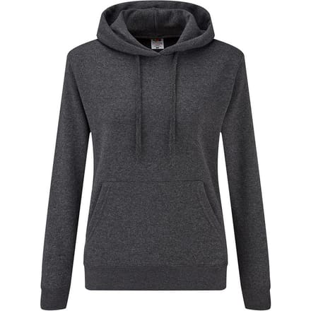 Fruit of the Loom Klassieke Dames Fit Sweatshirt Met Capuchon (Donker Heather)