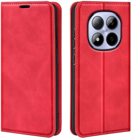 MobyDefend Hoesje - Geschikt voor Xiaomi Redmi Note 15 Pro 4G - Luxe Wallet Bookcase (Magnetische Sluiting) - Rood