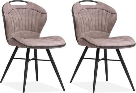MX Sofa - Eetkamerstoel Splash Luxor - Kleur: Liver (set van 2 stoelen)