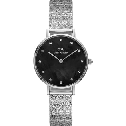 Daniel Wellington DW Watch Petite Lumine Pressed Piano Black MoP Silver 28mm