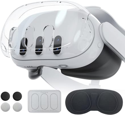 VR Accessoires Set voor Oculus Quest 3 - Transparante Shell, Lensbescherming en Joystick Doppen
