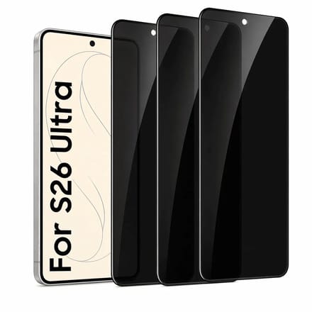 Screenprotector Privacy - Gehard Glas 9H Geschikt voor Samsung Galaxy S26 Ultra – Anti-kras - 3-Pack Tempered Glas