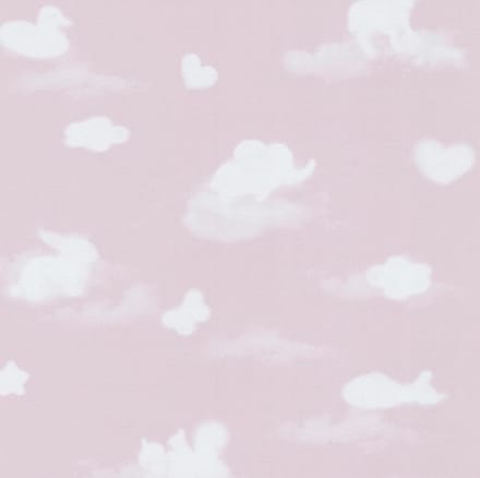 Dutch Wallcoverings papierbehang wolken - roze/wit