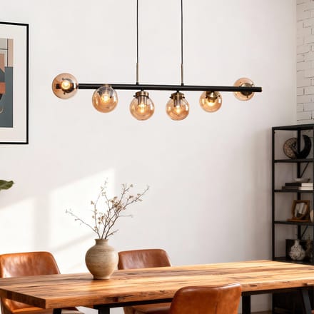 LumenXL Design hanglamp 6-lichts - amber glas - Guadeloupe