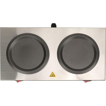 Chauffe-café double, chauffe-café commercial, double plaque chauffante, en acier inoxydable, portable L gray
