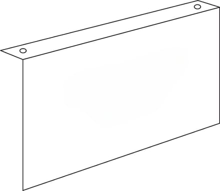 Blanco bord voor plafondmontage - kunststof - te beplakken met eigen sticker 400 x 200 mm