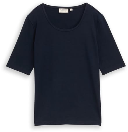 Tom Tailor - Basic T-shirt met ronde hals - Maat XXXL - sky captain blue