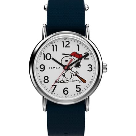 Timex Peanuts Weekender TW2Y51400 Horloge - Textiel - Blauw - Ø 38 mm