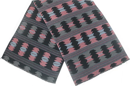 Cwi - Sjaal - Patroon - Dames - 188 X 65 Cm - Rood/zwart/grijs