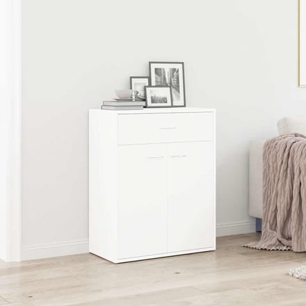 vidaXL - Dressoir - 60x30x75 - cm - bewerkt - hout - wit