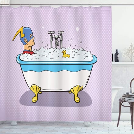 ABAKUHAUS douchegordijn 175x240 cm – lila-blauw, 100% polyester