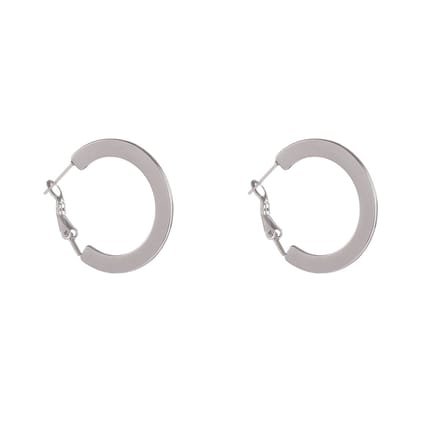 Go Dutch Label Oorringen Flat Hoop - 30mm Zilverkleurig
