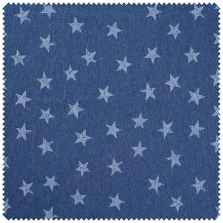 Zweet stof "Sterren" - Jeansblauw/Blauw