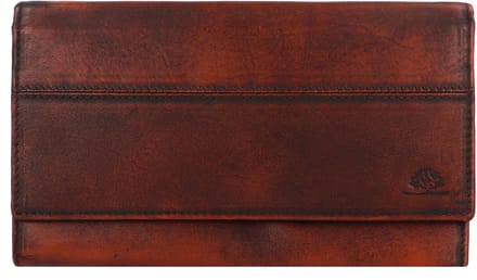 GREENBURRY portemonnee Destressed Long Wallet RFID Rusty Orange terracotta