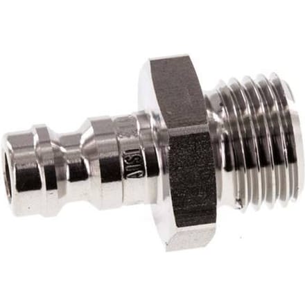 RVS 306L DN 5 Luchtkoppeling Insteeknippel G 1/4 inch Buitendraad - CLP5-M-SSL-P-014