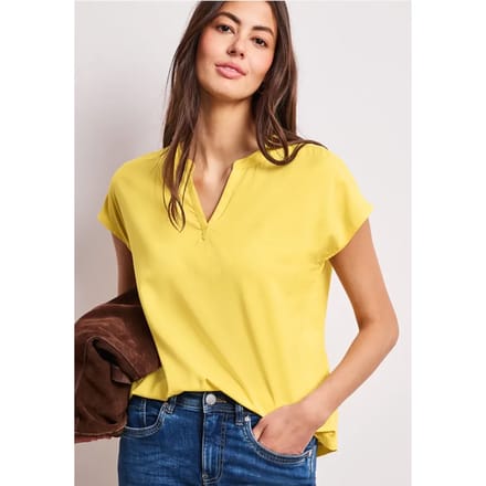 Blouse met losse schouders en gespleten hals