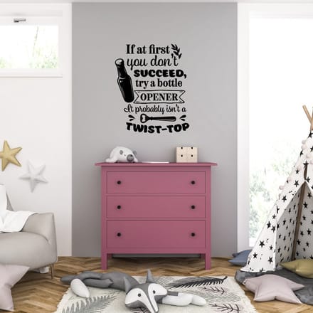 Muursticker - Twist-Top - 40,6 x 49 - Zwart