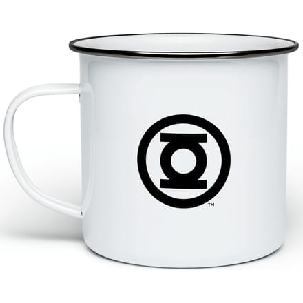 Green Lantern Logo Enamel Mug - White