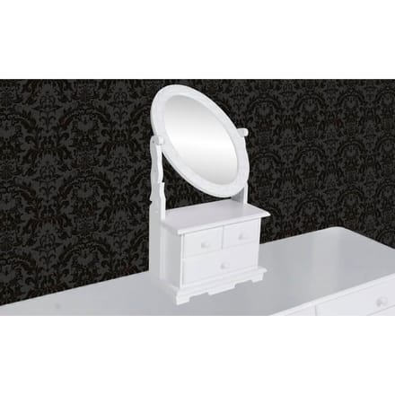 vidaXL - Kaptafel - met - draaiende - ovale - spiegel - MDF