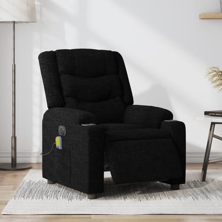 vidaXL - Massagestoel - elektrisch - verstelbaar - stof - zwart