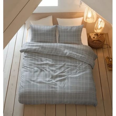 Sleeptime Dekbedovertrek Seva Blauw - Eenpersoons 140 x 200/220 cm + 1 kussensloop