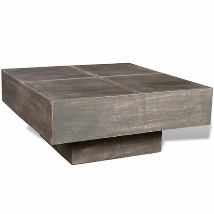 vidaXL - Salontafel - vierkant - massief - mangohout - donkerbruin