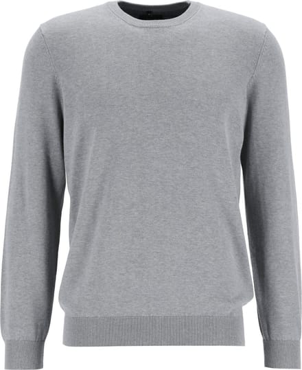 MARVELIS modern fit trui katoen - O-hals - grijs
