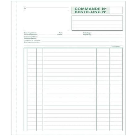 Exacompta commandes / bestellingen, ft 21 x 18 cm, tweetalig, tripli (50 x 3 vel)