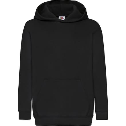 Fruit of the Loom Kinderen/Kinderen Classic Hooded Sweatshirt (Zwart)