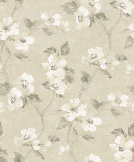 Boråstapeter Vliesbehang 3584 - Cottage garden - Botanisch Beige - 53cm x 10.05m