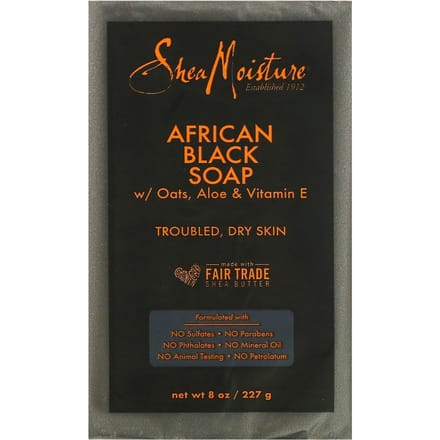 SheaMoisture, Afrikaanse Zwarte Zeepreep, met haver, aloë, vitamine E, 227 g (8 Oz) gray