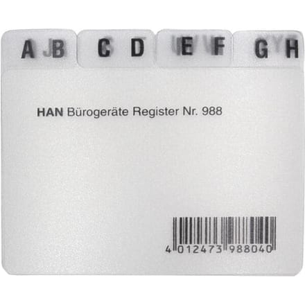 Tabbladen voor kaartenbak »CROCO« 988 A8 liggend, A-Z (12 tlg.)