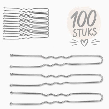 Haar in Stijl® 100 U Pins Zilver - U-vorm Haarspelden 6 cm - Kapper