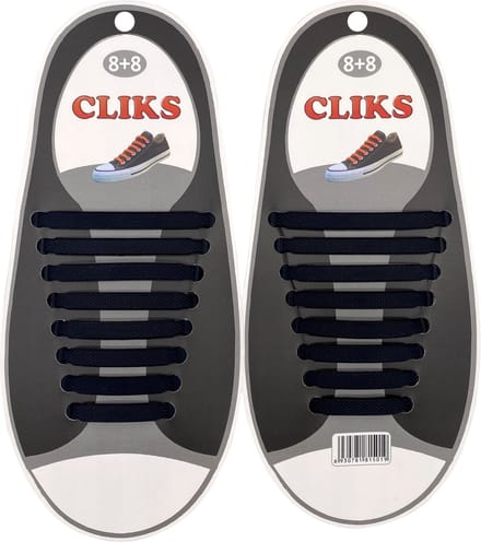 Elastische Veters Zwart - Zonder Strikken - 1 Paar Schoenen - Kinderen & Volwassenen - CLIKS