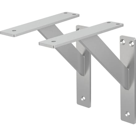 ML-Design 2 stuks plankdrager 180x180 mm, zilver, aluminium, zwevende plankdrager, plankdrager, wanddrager voor plankdrager, plankdrager voor wandmontage, wandplankdrager plankdrager