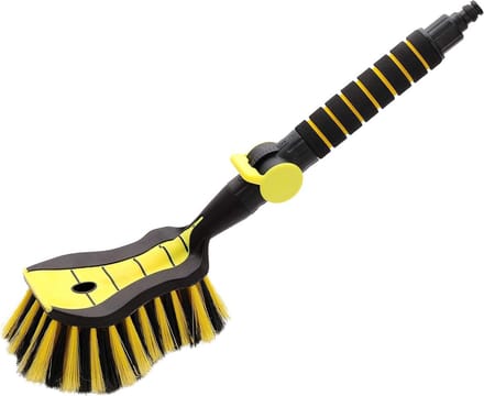 Wasborstel - Schuurborstel - Auto Reinigen - Geïntegreerde Slangaansluiting - 57 cm - Geel