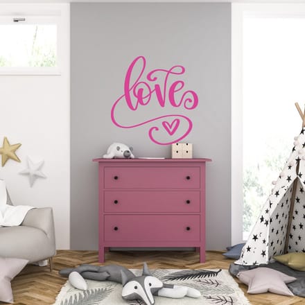Muursticker - Love - 46,4 x 46,4 - Roze