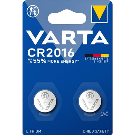 Varta CR2016 Lithium knoopcel-batterij / 2 stuks
