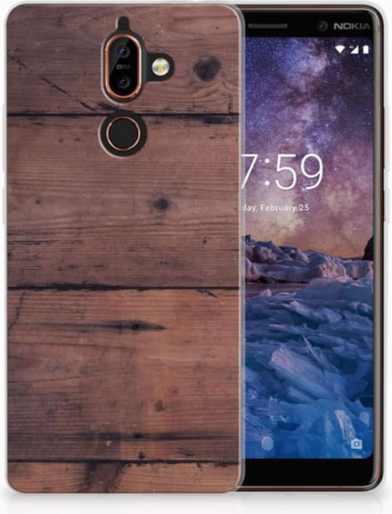 Nokia 7 Plus Bumper Hoesje Old Wood